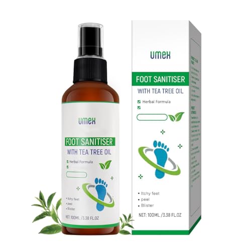 Image of Umex Foot & Shoe Deodorizing Spray with Tea Tree Oil - Plant-Based Freshener, Fast-Drying Spray for Daily Foot & Shoe Care (100ml /3.38oz)