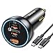 Baseus Zigarettenanzünder USB C 160W, QC5.0 PD3.0 PPS Kfz Ladegerät 100W + 30W + 30W Unabhängige Schnellladeausgänge Auto Ladegerät Adapter Kompatibel mit Samsung, iPhone, Huawei, iPad, Tablet Laptop