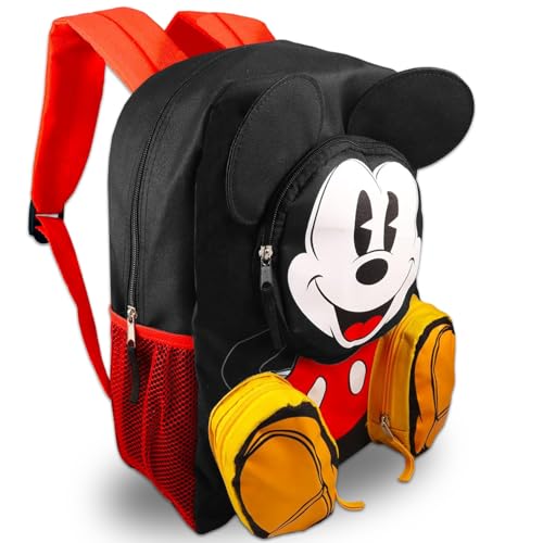 Disney Mickey Mouse Backpack for Boys Set - Bundle with 16 School Backpack with Water Bottle, Stickers, More | Mickey School Bag for Kids2
