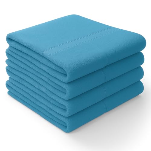 Genérico Toalla de Rizo Profesional 100% Algodón – 50×90 cm – Pack de 4 – Azul – 400 gsm – Ideal para Peluquerías, Barberías, Spas y Gimnasios (Azul)
