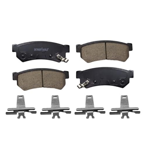 Image of Detroit Axle - Rear Ceramic Brake Pads for 2014 2015 2016 | Chevrolet Spark EV, Brake Pads with Hardware Assembly Replacement