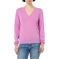 United Colors of Benetton Maglia Scollo V M/L 1002d4488, Maglione Donna, Lilla 1V5, XL