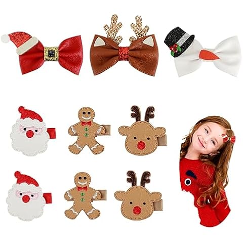 Amaxiu 9pcs Christmas Hair Clips Set Cover