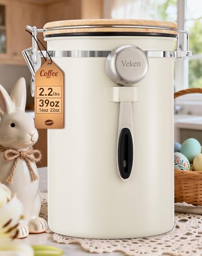 Veken 39oz Airtight Stainless Steel Coffee Canister