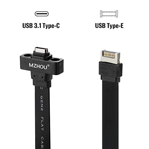 Image of USB 3.1 Type C Front Panel Header Extension Cable 57 cm, Type E to Type C Gen 2 Speed up to 10 Gbps Internal Adapter Cable, With Mount Screw (0.5m)