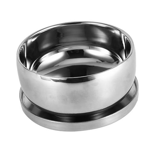 Foto von TMISHION Rasierseifenschale aus Edelstahl, Männer Rasierbecherbehälter für Nasse Rasur, Silbermetall Rasierwerkzeug Gesichtsreinigung