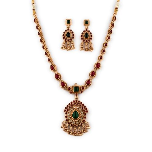 Image of Sasitrends Classic Matte Gold Plated Necklace Set