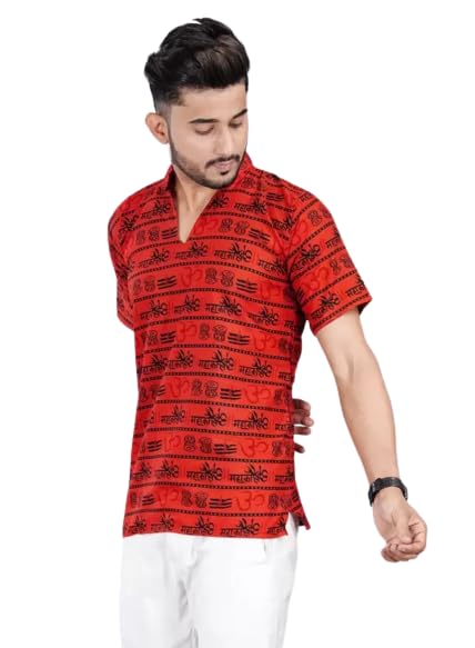 paklon Om mahakal Short Kurta Om Print Design Stylish Short Kurta for Regular wear & Men-picture-35