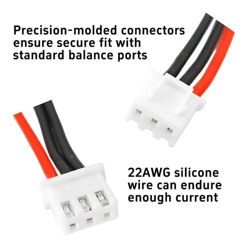 10PCS JST-XH Cable Extensor para Balanceo 2S, 3.9" 22AWG miniatura 5
