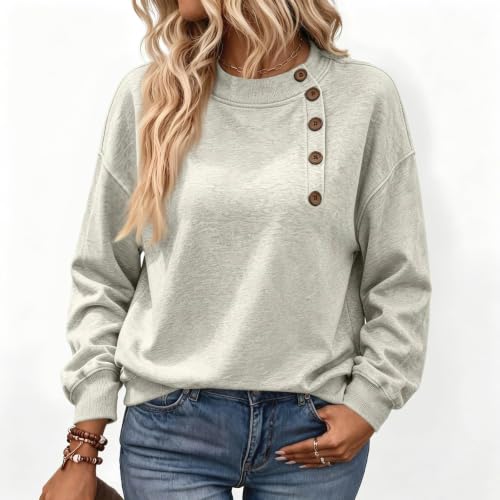 Crew Neck Sweatshirts Women Cute Y2k Vintage Fleece Oversized Sweatshirt - image 5