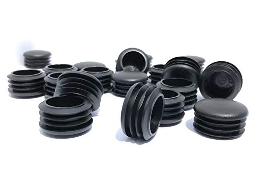 20 Pack 1 1/4 Inch Round Plastic Plug, Pipe Tubing End Cap, Round Plastic Tubing Plug, Durable Chair Glide, 14-20 Gauge, by EZENDS