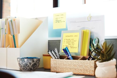 Post-it Notes super adhésifs feuillets lignés bloc notes jaune repositionnable 101x101 mm - 4
