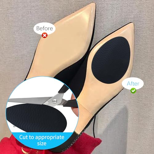 Image of Silicone, 8 PCS Self-Adhesive Non-Slip Shoe Pads, 3.5 inch | For Bottom of Shoes and Heels, Sole Guard, Protect & Restore Shoe Soles