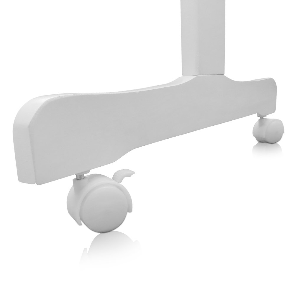 VitaliSpa Lit bébé, Blanc, 102.5x140cm | avec des roues, avec fonction de bascule et roulettes verrouillables