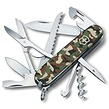 Victorinox Schweizer Taschenmesser Huntsman, Multitool, Swiss Army Knife mit 15 Funktionen, Klinge, Korkenzieher, Dosenöffner, Faltschachtel, Camouflage