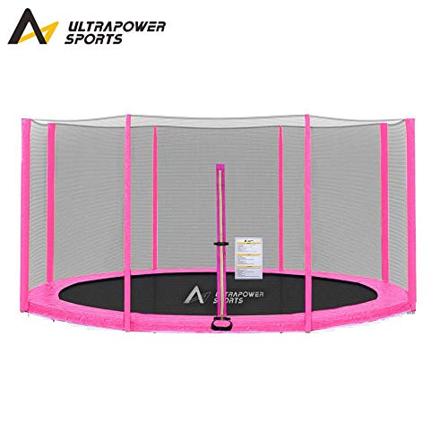 BPS 10FT 8 poles Replacement protective enclosure safety net for trampoline-Trampoline accessoire safety netting - Net only Pink
