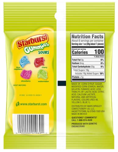 Miniatura 3 de Gomitas Starburst Sours bolsa de 5.8 onzas (paquete de 4) 23.2 onzas en total