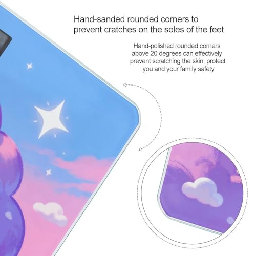 Báscula digital para baño Rosy Clouds con pantalla LCD miniatura 4