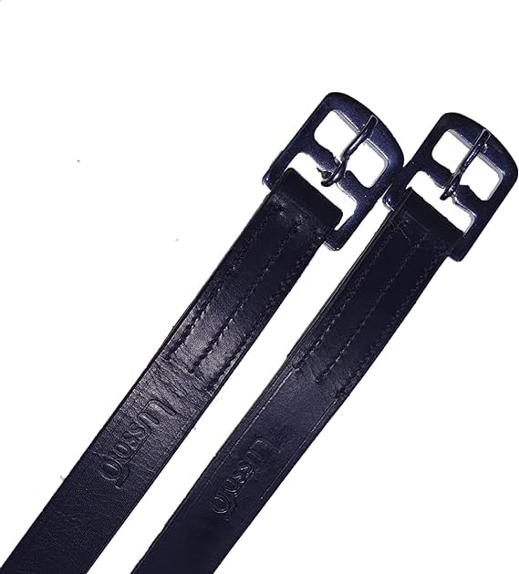 Lussoro Genuine Leather Riding Stirrup Leathers With Foot Stirrups - Brown Horse Riding Combo