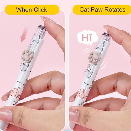 MOZXIRZ Set de 4 bolígrafos de gel con diseño de gato miniatura 3
