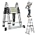 16.5FT Telescopic Folding Ladder Extension Aluminum 2.5m+2.5m A-Frame 5m Straight Ladder Telescoping Portable Multi-Purpose with Stabilizer Bar for Building Maintenance Window Cleaning Decoration