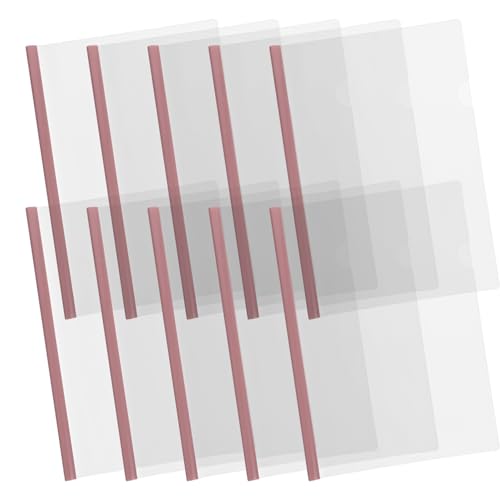 ELAYARD 10個 透明なスライドバー付きレポートカバー 耐久性のある製クリアファイルフォルダー 書類整理用レバースライドクリップ付 学校