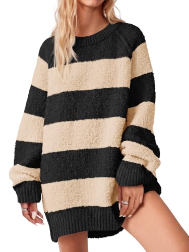 Image of Saodimallsu Womens Oversized Sweater Fuzzy Long Sleeve Casual Tunic Sweater