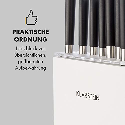 Klarstein 7-teiliges Messerset mit Holzblock und Küchenmessern