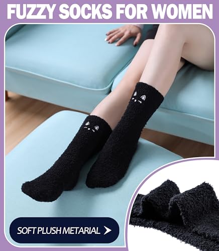 Image of MQELONG Womens Super Soft Fuzzy Cozy Home Sleeping Socks Microfiber Winter Warm Slipper Socks