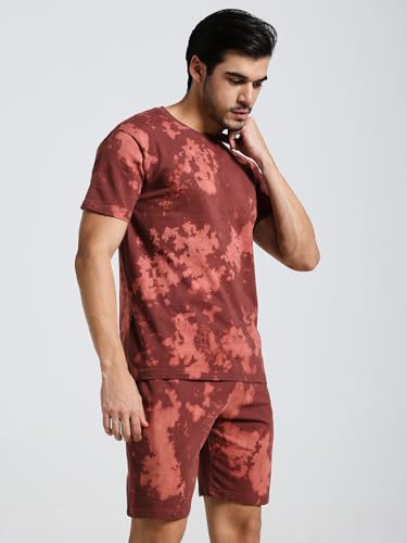 Image of Vogaan Men's Cotton Short Sleeve Tracksuit Summer T Shirt & Shorts Set with 2 Pockets || Casual Co-ord Sets