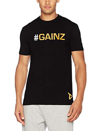 DEDICATED NUTRITION Herren Gainz T-Shirt, schwarz/gelb, M Cover
