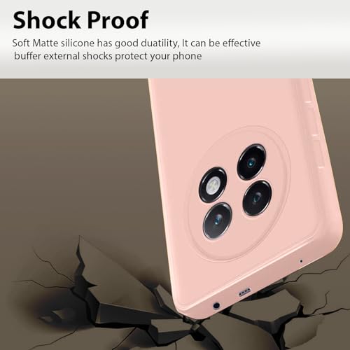 Image of LIRAMARK Silicone Soft Back Cover Case for Realme 13 Plus 5G / Realme P1 Speed 5G (Pink)