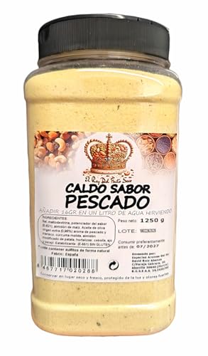 Caldo Sabor Pescado en Polvo 1,25 kg – Condimento para Sopas, Arroces y Guisos de Marisco – Sin Gluten – Formato Ahorro Profesional