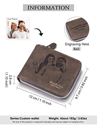 SimpleQ Personalized Photo Wallets for Men Leather Bifold Zip-Around Wallet Customize Wallet for Him Custom Husband Gifts2