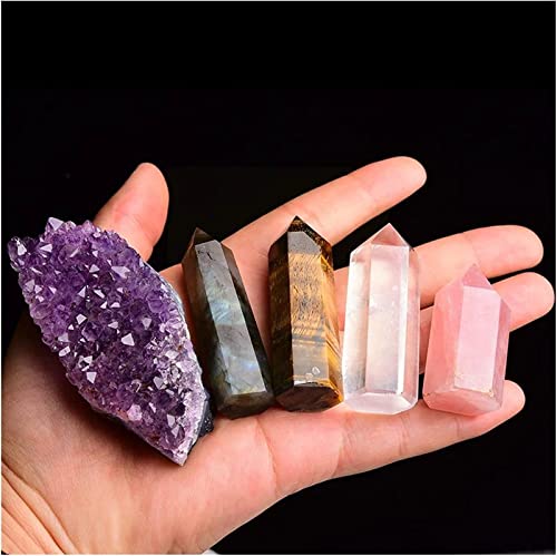Piedras naturales en bruto con forma de prisma hexagonal para decoración de interiores 4