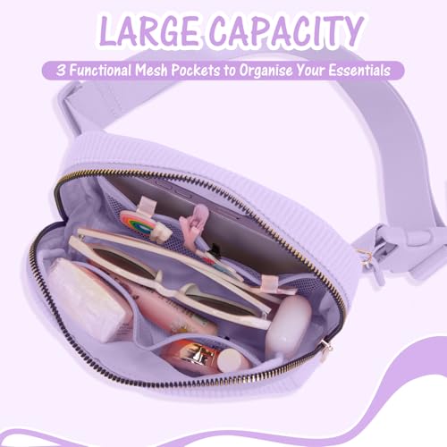Image of Gitus Initial Fanny Pack Belt Bag Crossbody Bag for Teen Girls Birthday Gifts - Trendy Stuff Personalized Gifts Preppy Stuff (Lavender-O)