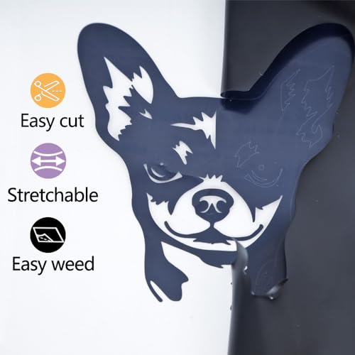 Image of guangyintong Heat Transfer Vinyl Black HTV Rolls, 12 inch x 5ft Black Iron on Vinyl for T Shirts, Glossy Surface HTV Vinyl for All Cutter Machine Easy to Cut & Weed for Heat Vinyl DIY Design