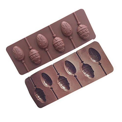 Molde para pirulitos de Páscoa da PretyzOOM com 6 grades de silicone para ovos de Páscoa e festa de