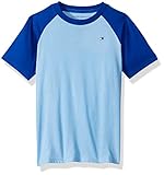Tommy Hilfiger Big Boy's Raglan Short Sleeve Tee Shirt, Placid Blue, Large