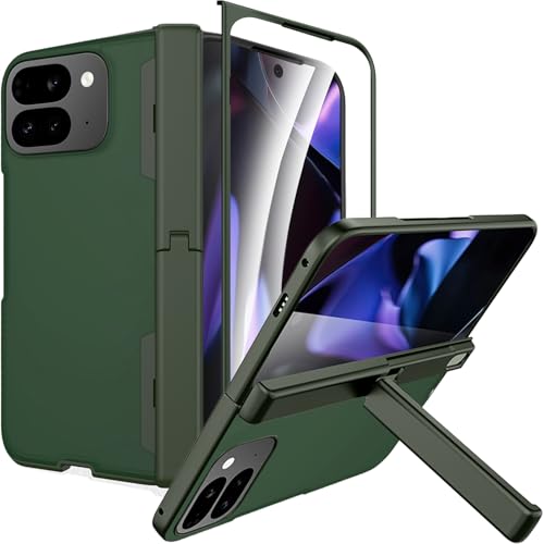 Charnière Google Pixel 10 Pro protégée étui pliable vert béquille