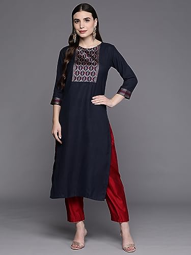 Image of INDO ERA Cotton Solid Straight Kurta for Women (ERERE3916)