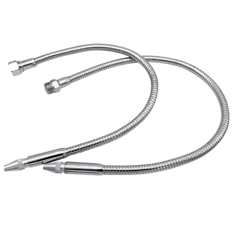TIAJTHYD Tubo de refrigeración flexible de metal, 1/2 1/4 3/8 pulgadas, tubo de refrigerante de agua y aceite con boquilla redonda para mecanizar/fresado/torneado (500 mm, exterior)