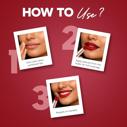 Image of Maliao Made To Stay Lipstick | Non-Transfer Lipstick | Matte Finish | Long-Lasting & Smudge-Proof Formula | Comfortable All-Day Wear | Magenta | 3.8g