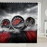 Car Waterproof Shower Curtains Race Car Fabric Bathroom Shower Curtain for Kids Boys Girls Cool Extreme Sports Theme Shower Curtain with Hooks Luxury Automobile Style Decor Curtain,72x72 Inches