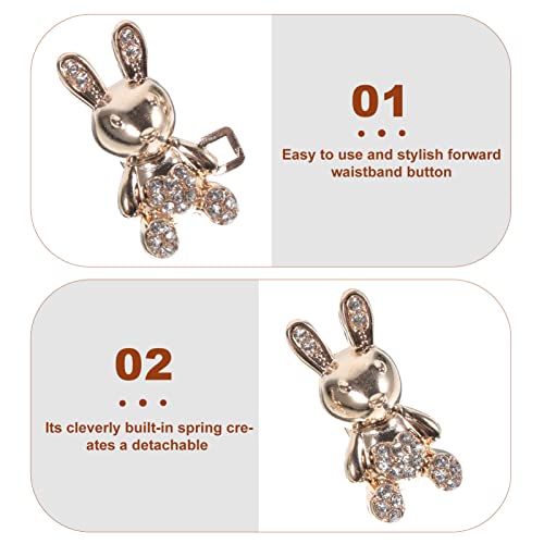 Reduce Pants Waist Button 2 works of Pant Waist Tightener Replacement Waist Buckles Adjustable Rabbit Shape Clips Pant Waistband Expander - Image 4