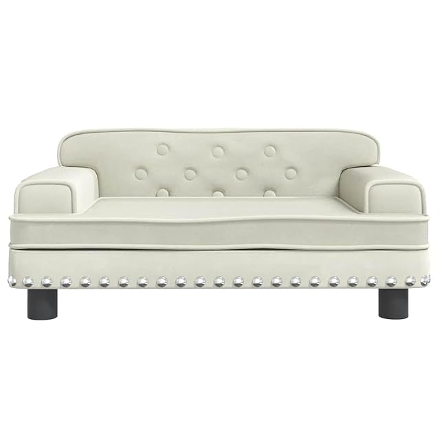 Foto 4 de 6 de vidaXL Cama para Perros de Terciopelo Crema 70x45x30 cm