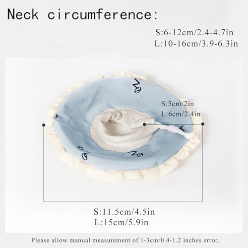 Image of Hamster Recovery Protection Cone After Surgery - Small Animals Adjustable Collar for Rat, Bird, Rabbit, Guinea Pig - Anti-Lick, Anti-Bite Pet Elizabeth Collar (Printed Blue, L)