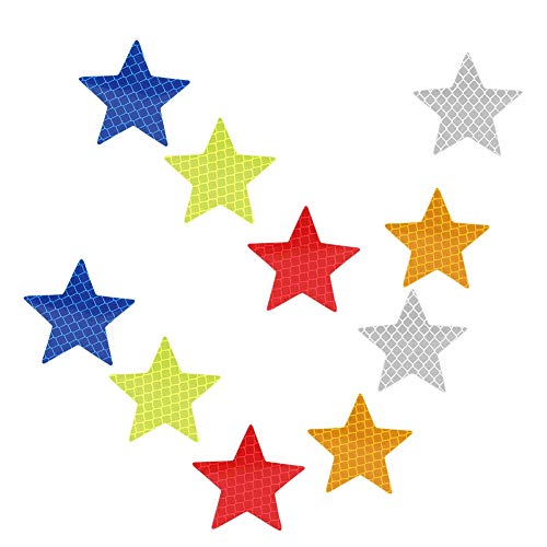 Autocollant réfléchissant pour voiture - 10pcs corps de moto, bande réfléchissante en forme d'étoile, autocollants auto-adhésifs, garniture de décalque Cover