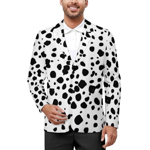 Dalmatian Pattern Printed Men's Classic Fit Suits Funny Casual Stylish Two Button Blazer