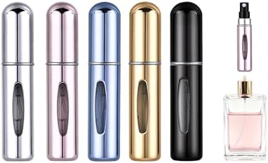 5 Pcs Portable Mini Refillable Perfume Atomizer Bottle, 5ml Travel Size Perfume Refill Bottle Bottom Fill Scent Dispenser Leak-Proof Travel Spray Pump (Perfume Spray Bottle Set A) image 3